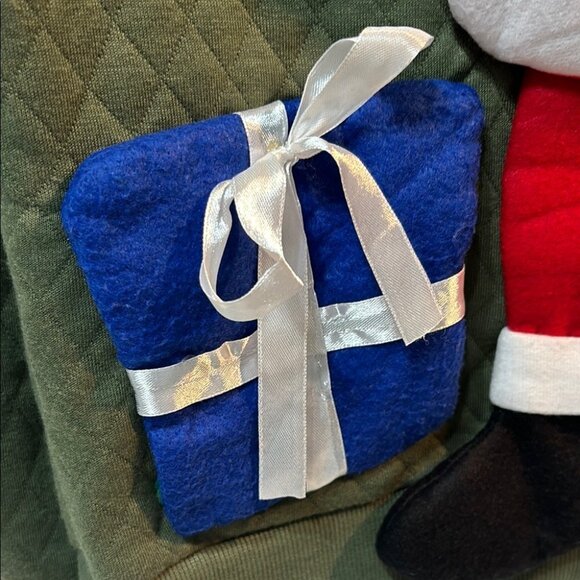 3D Ugly Christmas Sweater Santa Reindeer Gifts Unisex XL Olive Green Upcycle - Picture 3 of 10